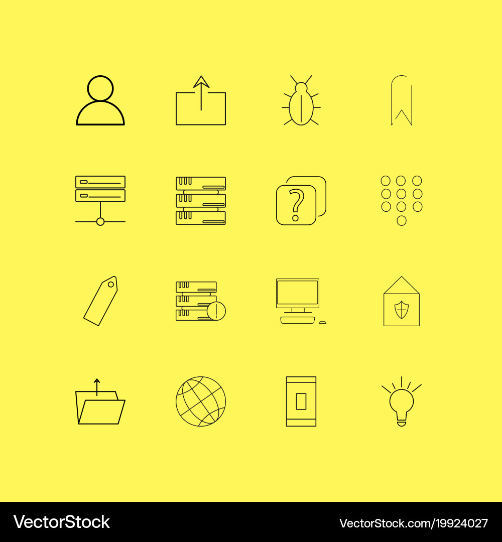 Internet technologies linear icon set simple vector image