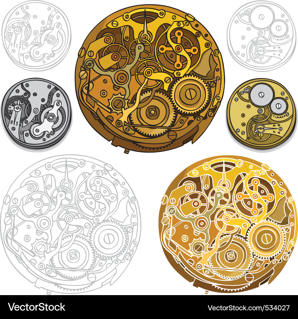 Intricate Clockwork Mechanism vector image