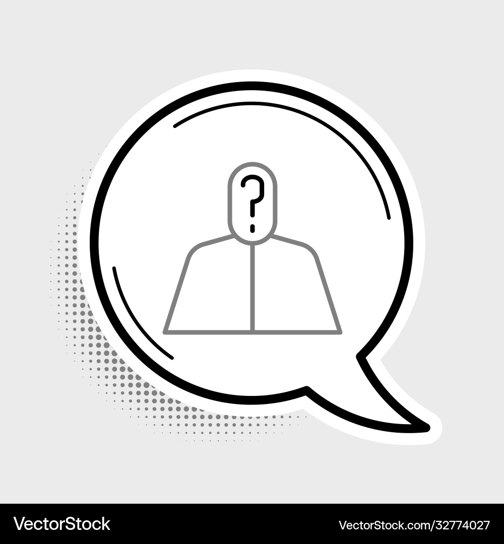 Line anonymous man with question mark icon Line anonymous man with question mark icon vector image