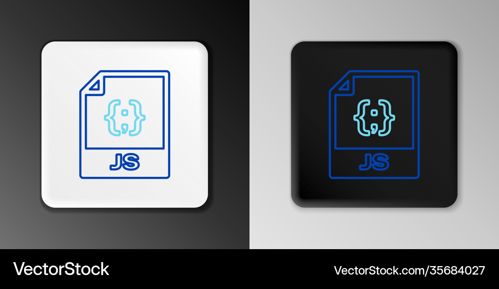 Line js file document download button icon Line js file document download button icon vector image
