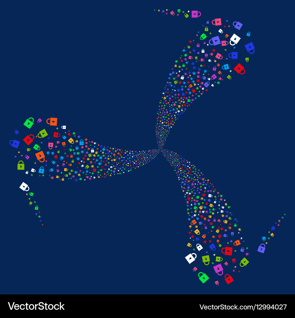 Lock fireworks swirl rotation Vector Image
