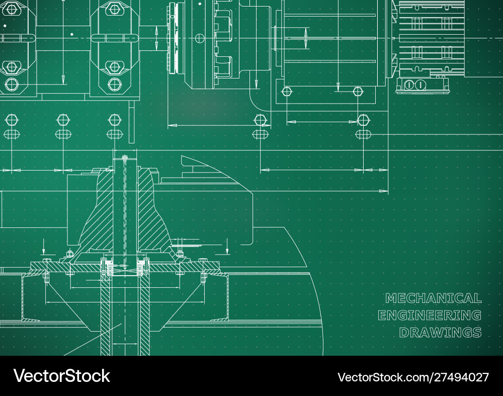 Mechanical engineering drawings technical design Vector Image