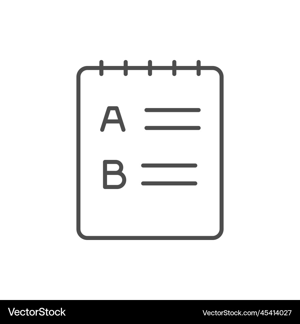 Notepad with spring line icon Vector Image