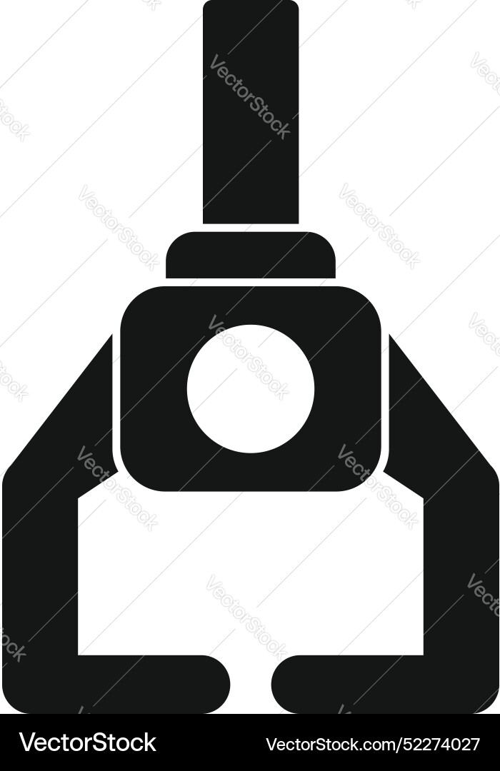 Robotic arm holding object icon simple style Vector Image