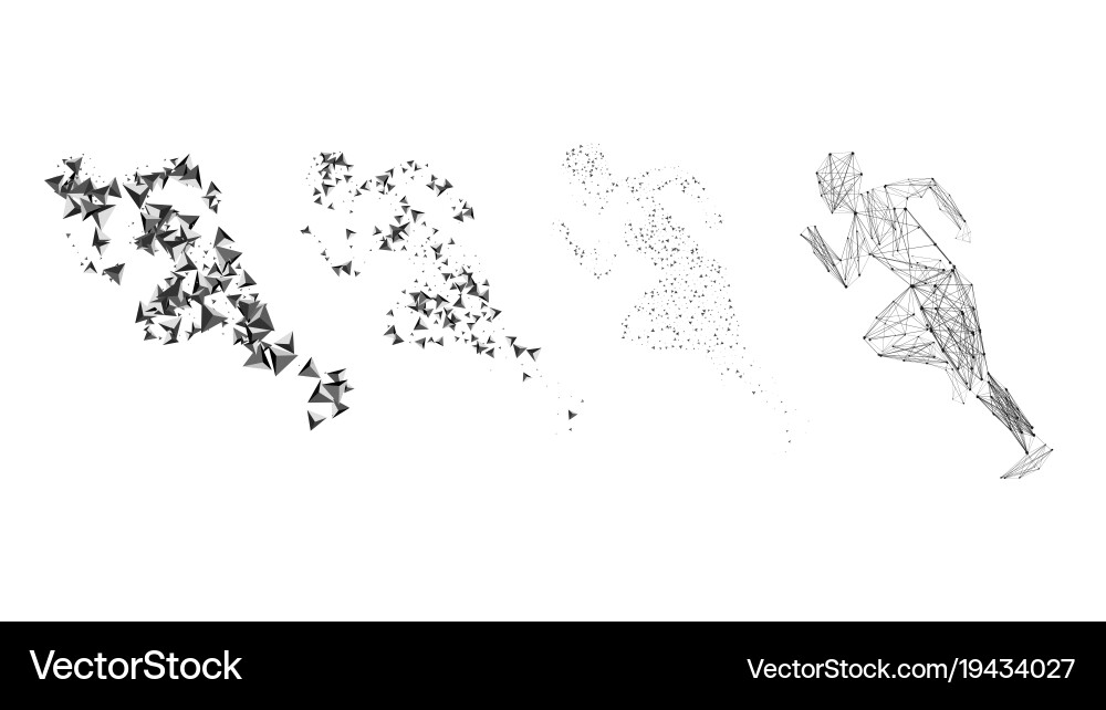 Running man modern abstract polygon design vector image