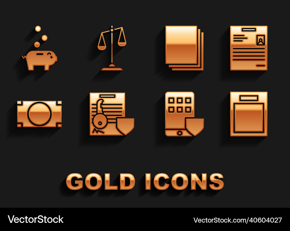 Set document with key shield personal Set document with key shield personal vector image