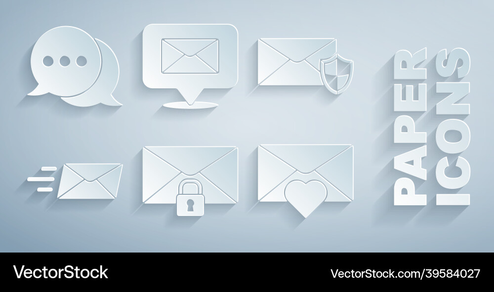 Set mail message lock password envelope Set mail message lock password envelope vector image