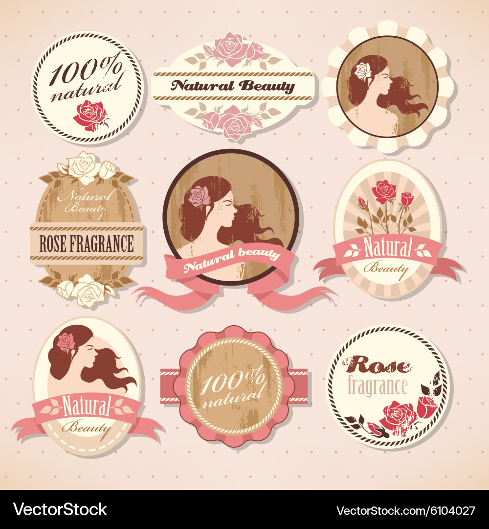 Set of beauty labels Vector Image