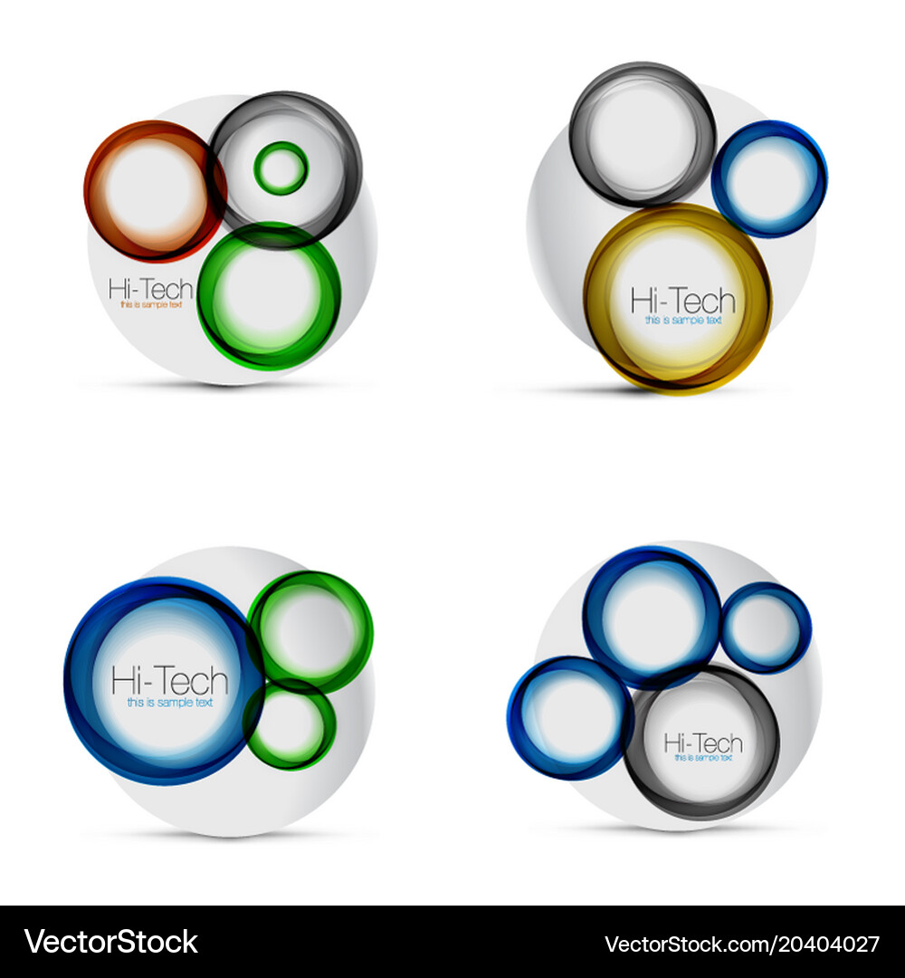 Set of circle web layouts - digital techno round Vector Image