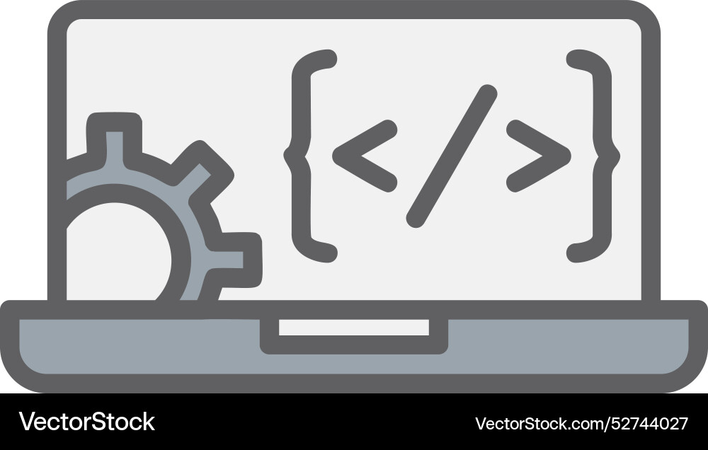 Web development line filled icon design vector image