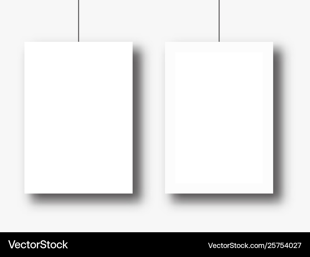White Paper Mockup - A4 Poster Vector Image