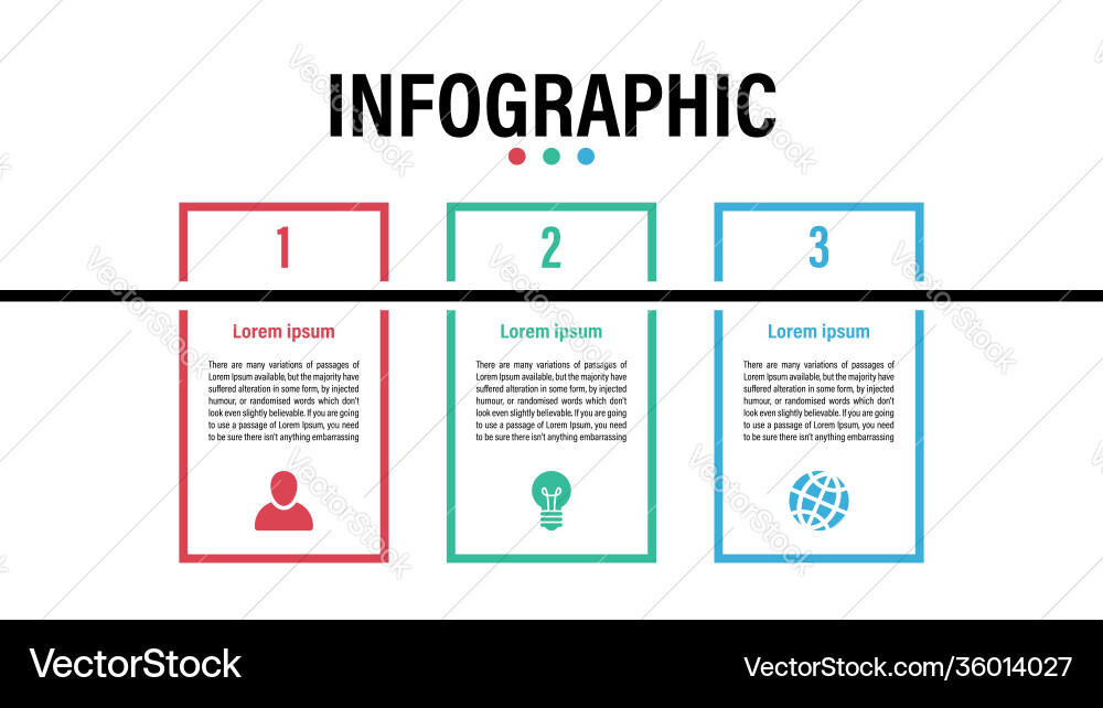 Workflow Diagram Template - 3 Steps vector image