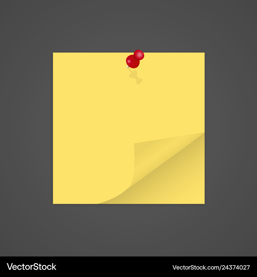 Yellow paper curl on a grey background with shadow Yellow paper curl on a grey background with shadow vector image