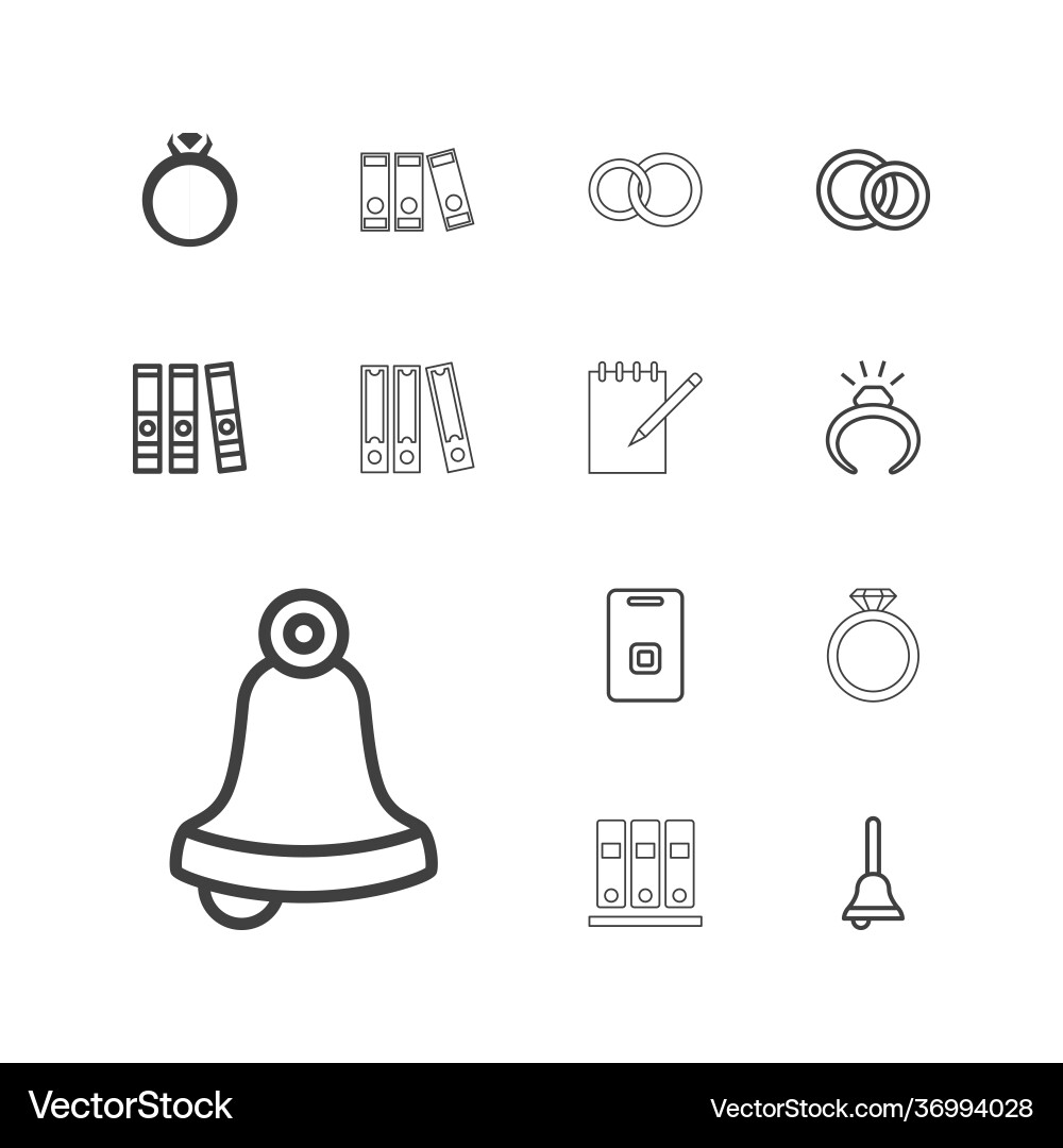 13 ring icons Royalty Free Vector Image - VectorStock