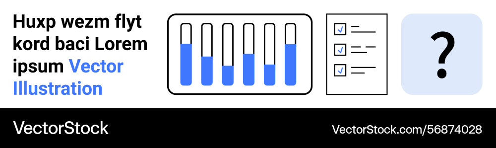 Bar chart visualization with checklist vector image