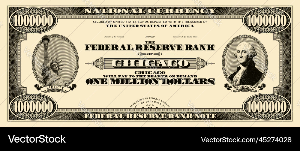 Überweisung von einer Million uns Dollar Papier Banknote Überweisung von einer Million uns Dollar Papier Banknote vektorbild