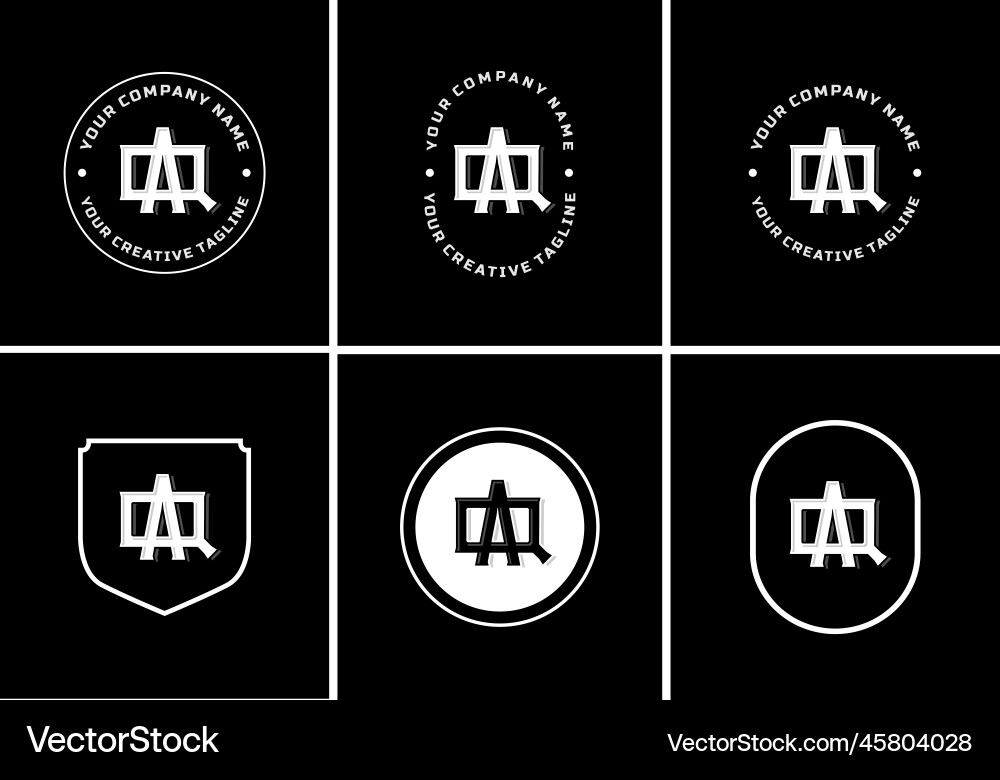 Buchstaben aq oder qa Monogrammvorlage Logo initial Buchstaben aq oder qa Monogrammvorlage Logo initial vektorbild