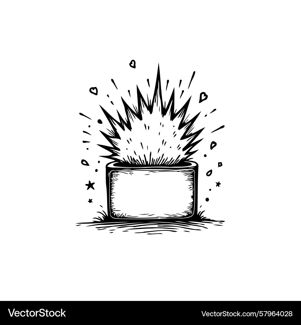 Bursting Box with Sharp Spikes Vector Image