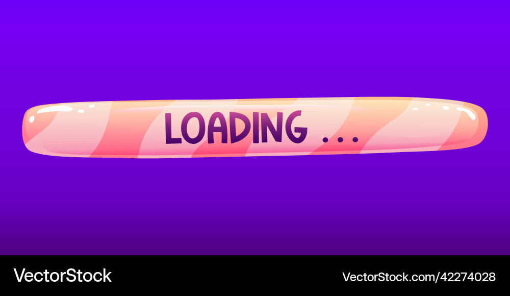 Cartoon loading bar for game interface filled vector image