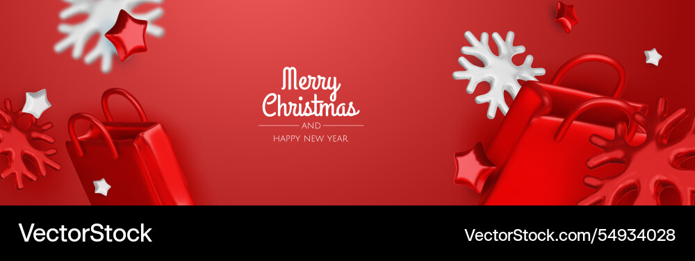 Christmas and new year sale red bright realistic Christmas and new year sale red bright realistic vector image