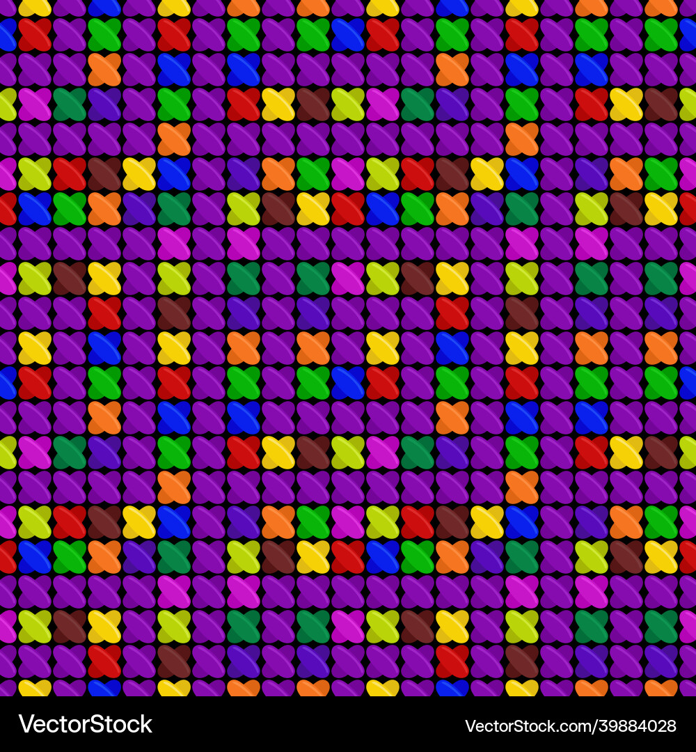 Cross-stitch - colorful seamless pattern Cross-stitch - colorful seamless pattern vector image