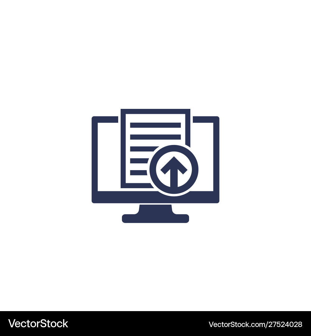 Document Upload Icon - Computer Vector Image
