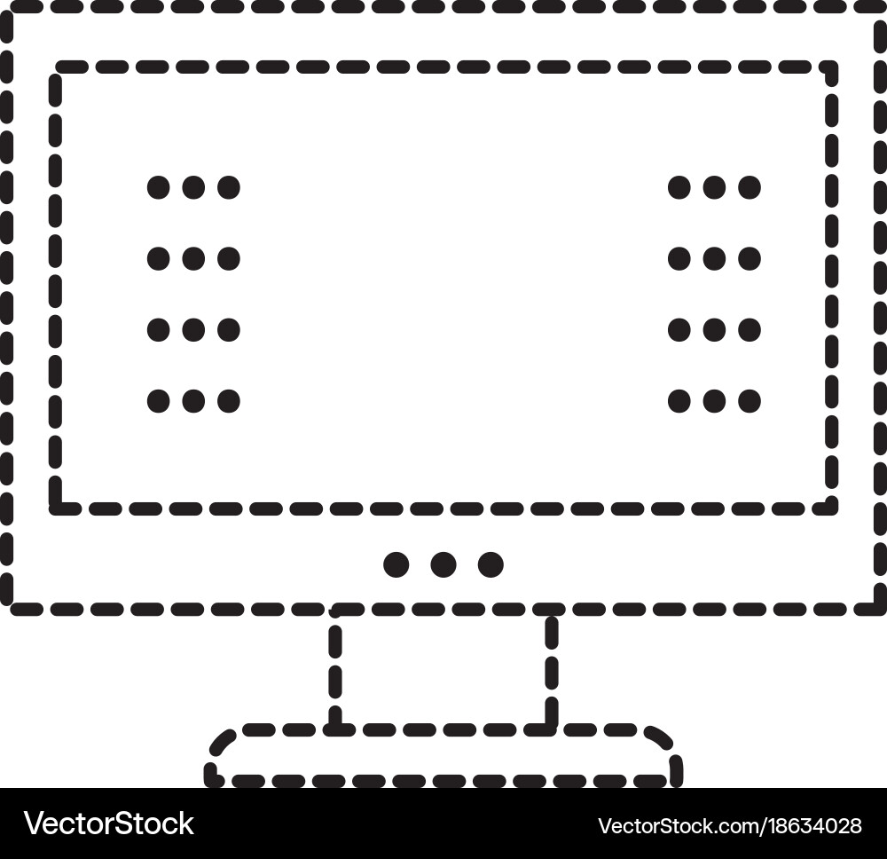 Dotted shape computer screen with web password Vector Image