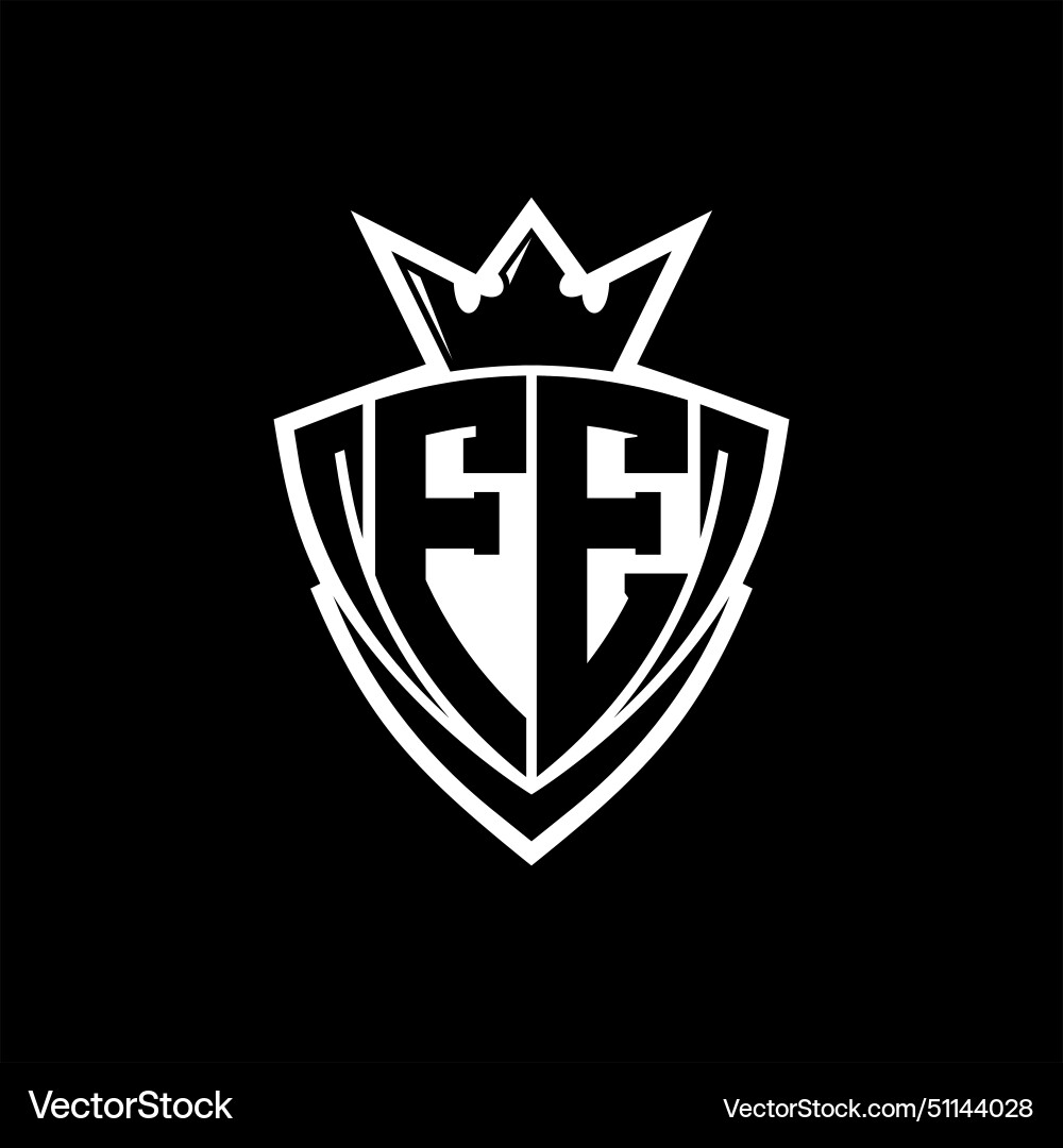 Fe letter logo with sharp triangle shield shape Vector Image