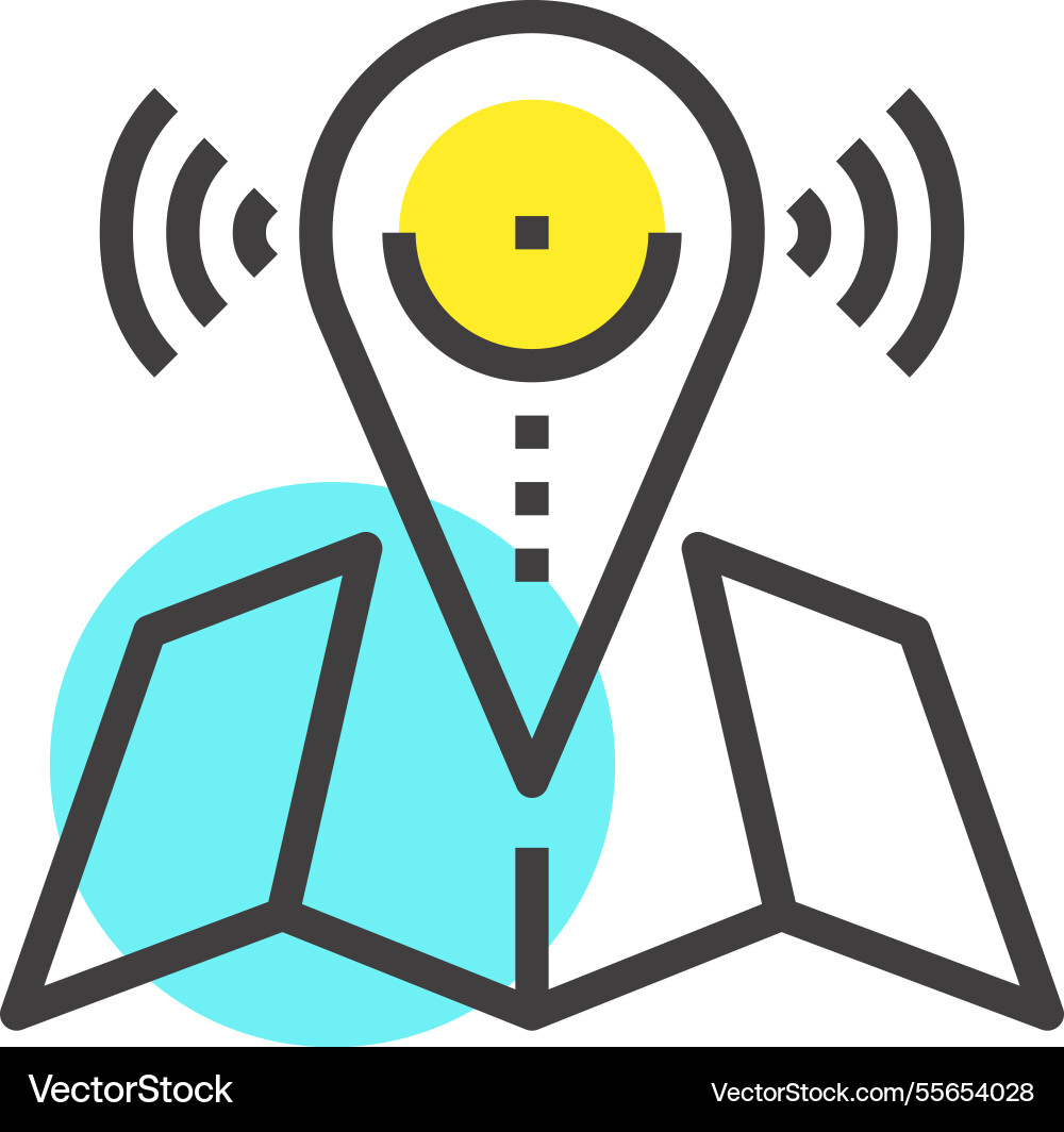 Gps navigation flat line web icon concept Gps navigation flat line web icon concept vector image