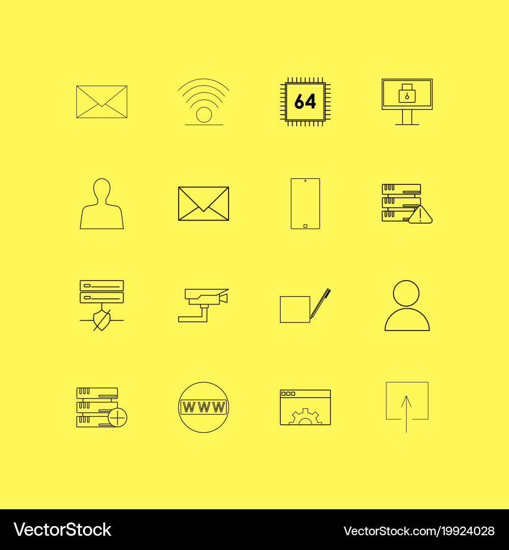 Internet technologies linear icon set simple vector image