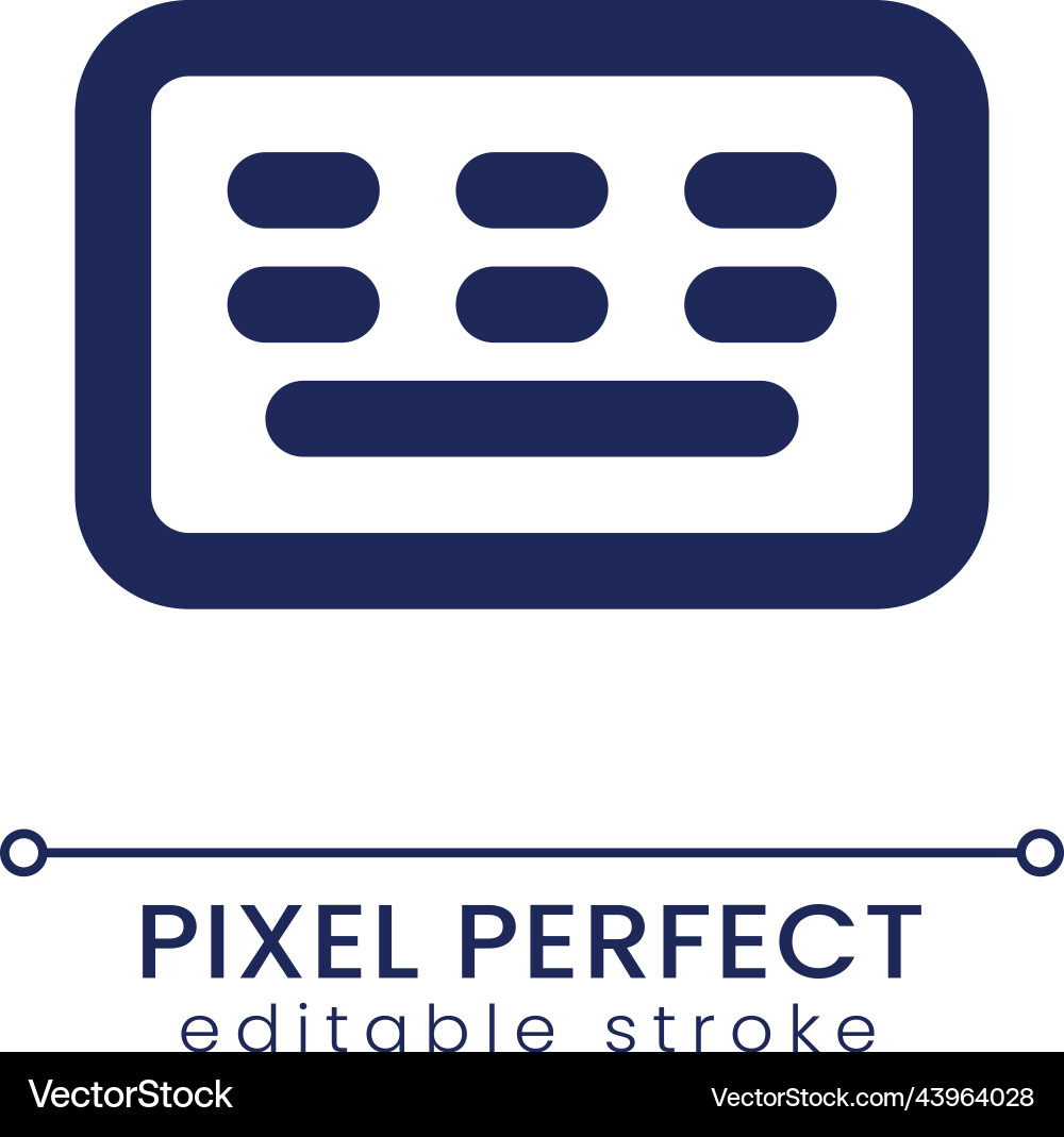 Keyboard pixel perfect linear ui icon Keyboard pixel perfect linear ui icon vector image