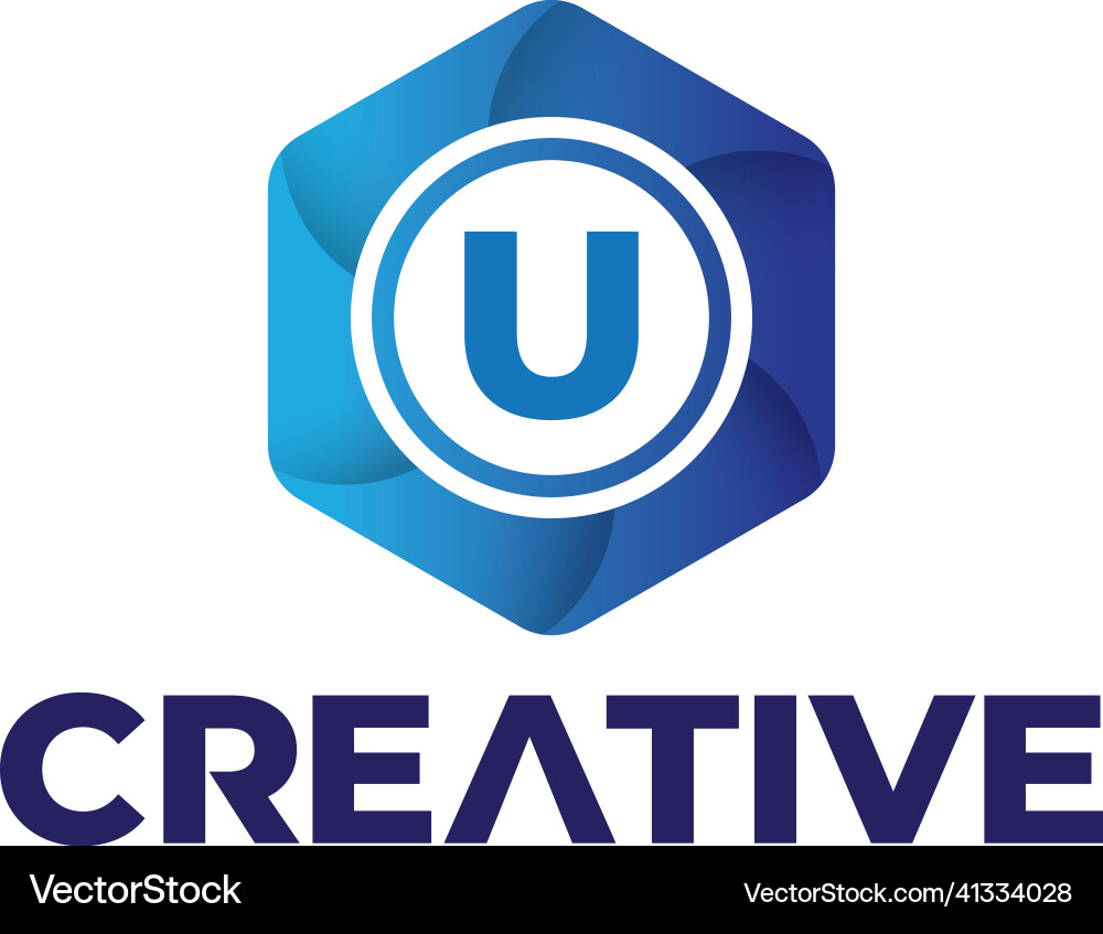 Letter u logo design with polygonal style Vector Image