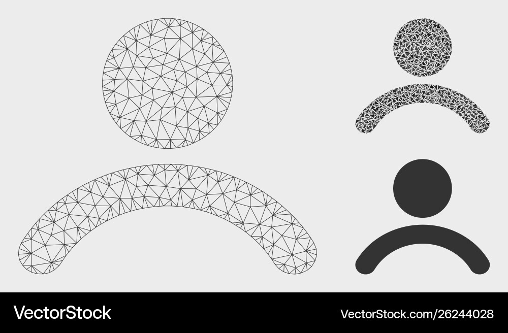 Man mesh carcass model and triangle mosaic Man mesh carcass model and triangle mosaic Vector Image