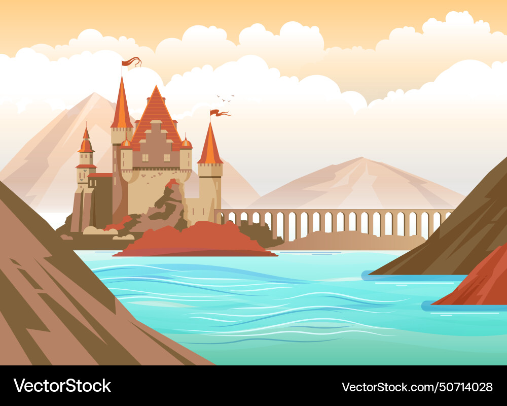 Medieval castle Royalty Free Vector Image - VectorStock