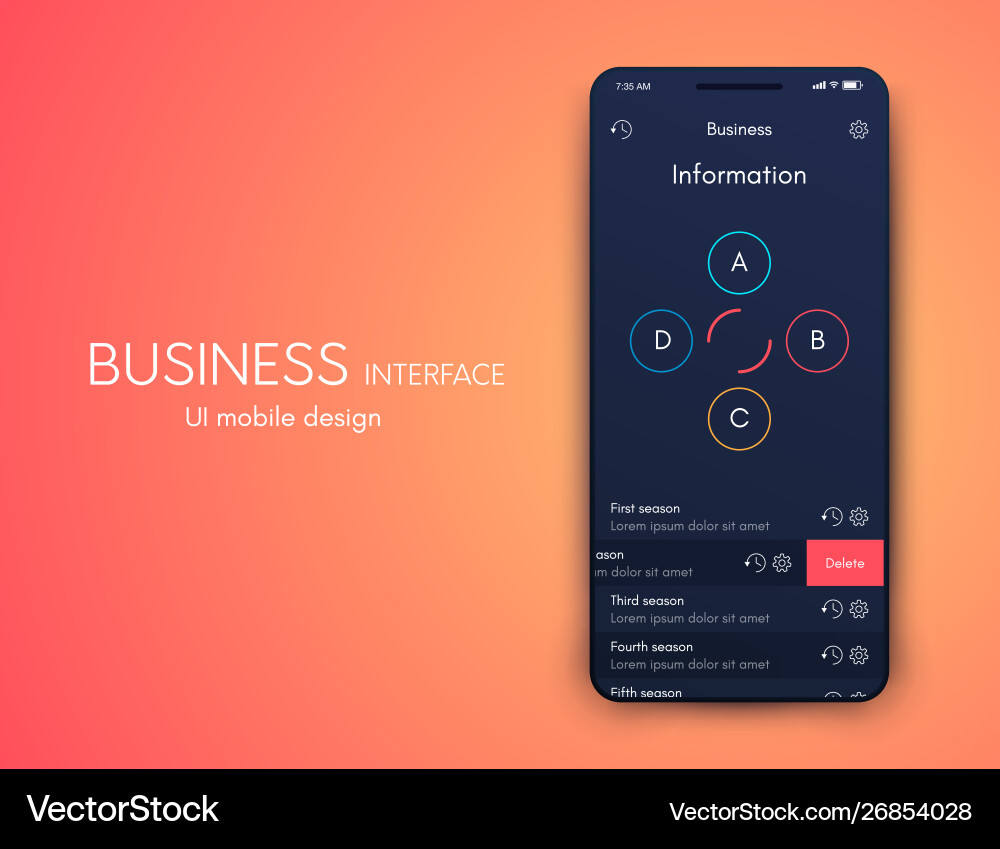 Mobile application interface ui design stock Mobile application interface ui design stock Vector Image
