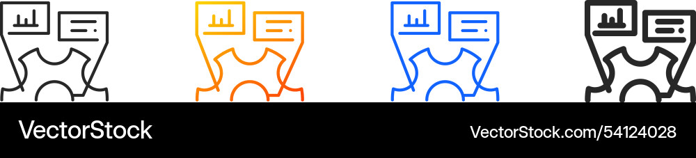 Monitoring iconthin linear gradient blue stroke Monitoring iconthin linear gradient blue stroke vector image