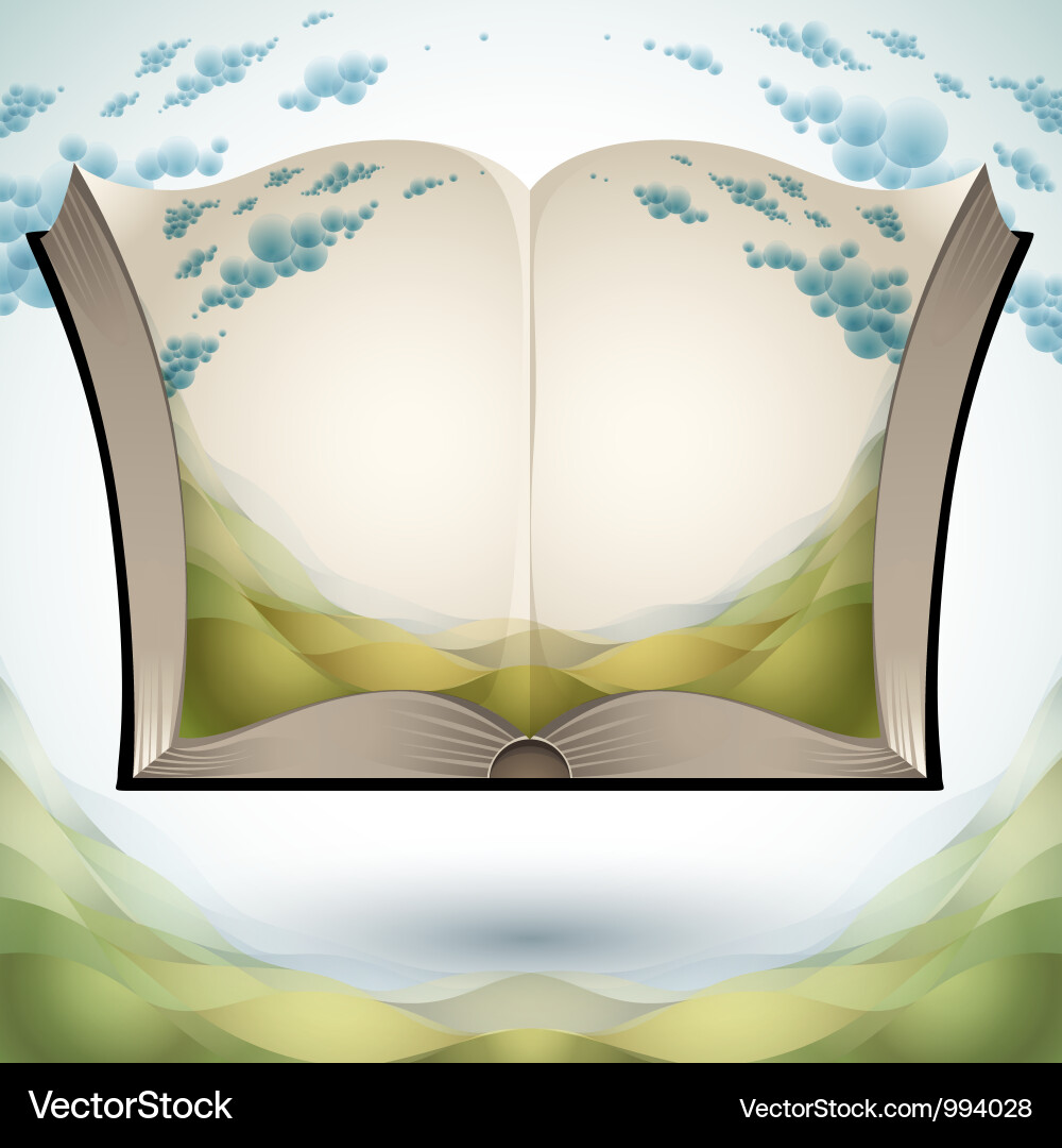 Nature Book with Open Pages vector image