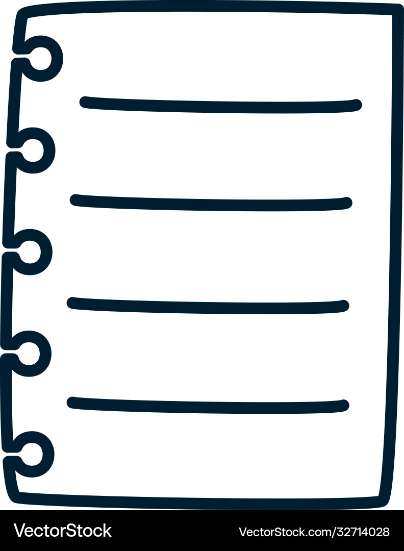 Notebook page icon fill and line style Notebook page icon fill and line style vector image