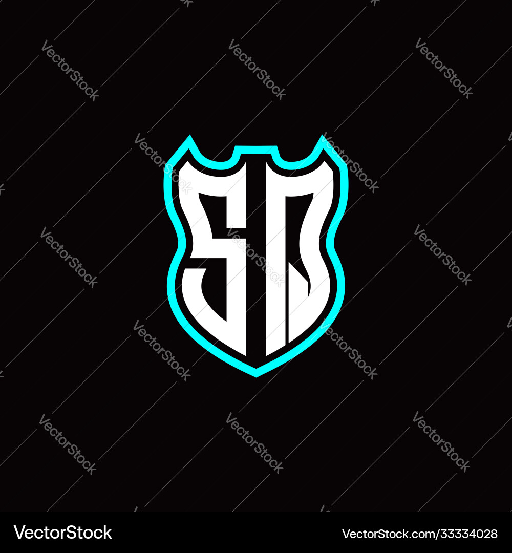 S q initial logo design with shield shape S q initial logo design with shield shape vector image