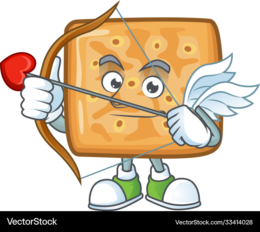 Süße Cartoon Cracker mit Pfeil und Flügel bechert Süße Cartoon Cracker mit Pfeil und Flügel bechert vektorbild