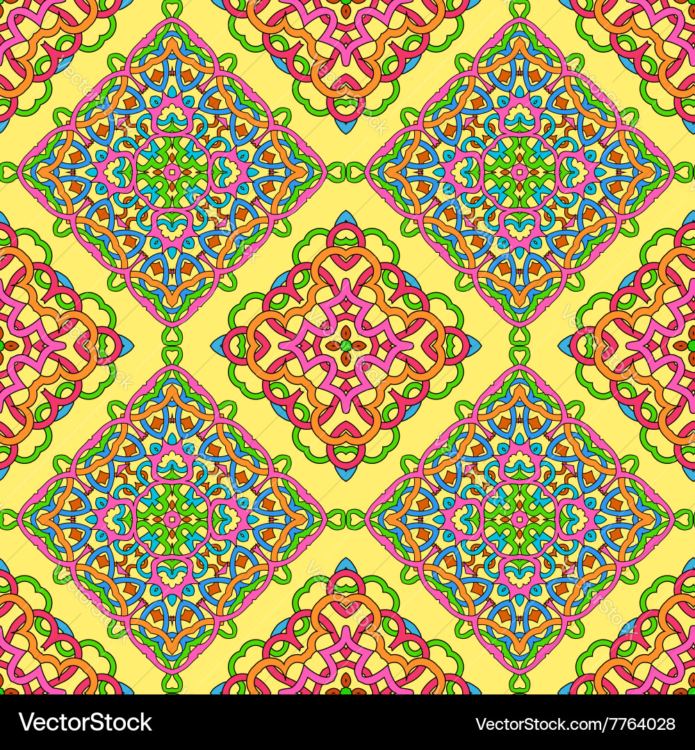 Seamless pattern from abstract elements vector image