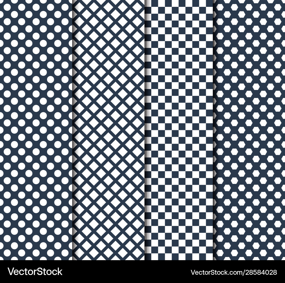 Set four seamless patterns with circle lines Set four seamless patterns with circle lines vector image