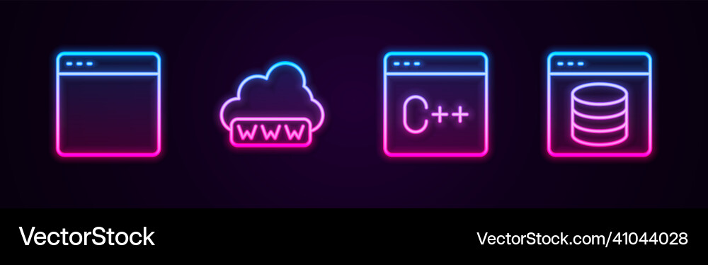 Set line browser window web development software Set line browser window web development software vector image