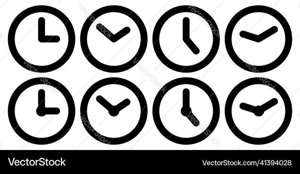 Set of clock icon symbol for web site Set of clock icon symbol for web site vector image