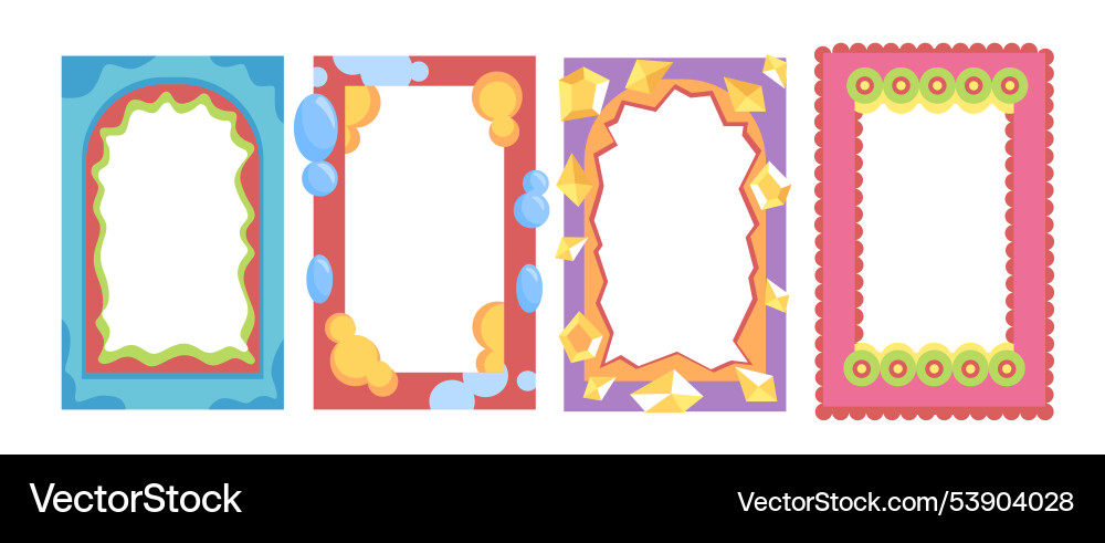 Set of frames red and blue for text vector image