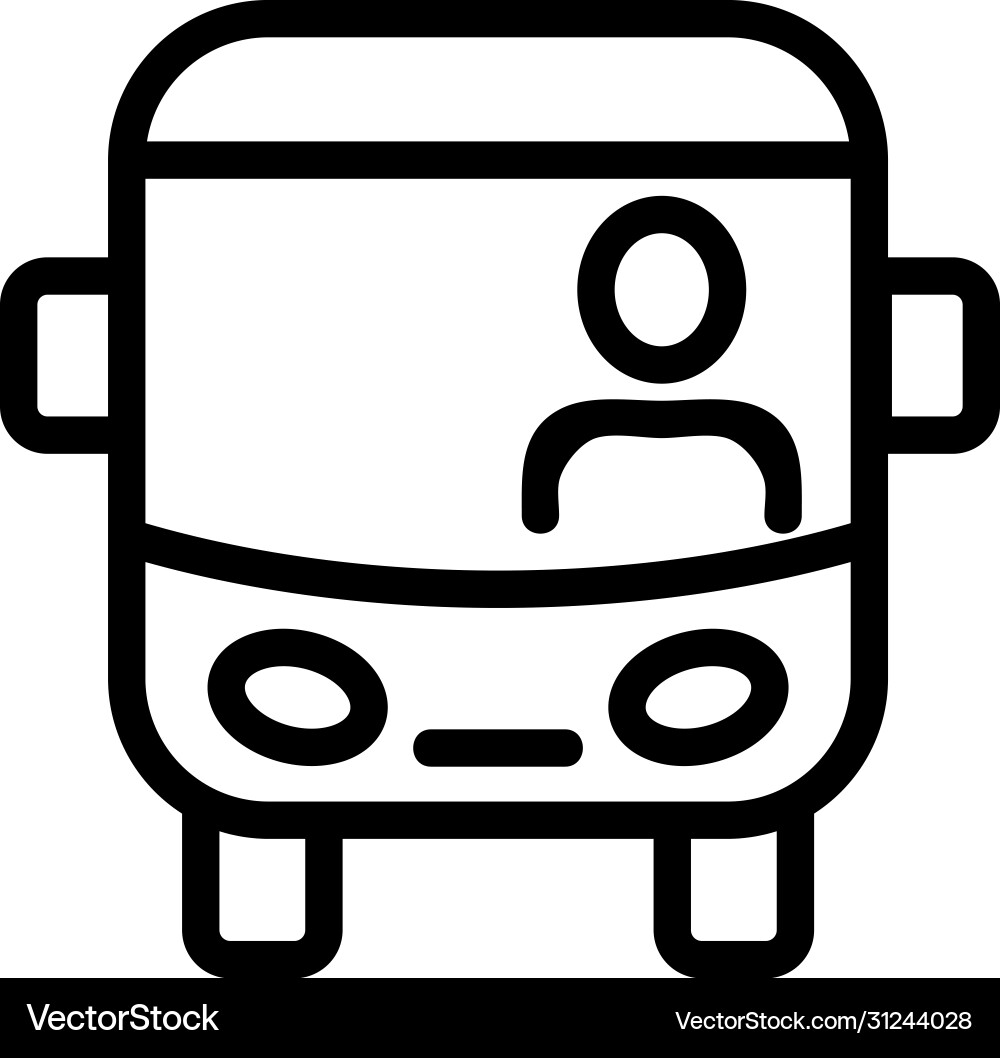Sightseeing Bus Icon - Front View Vector Image