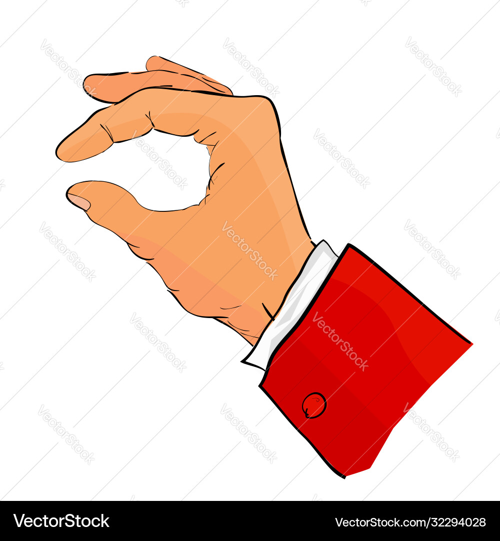 Simple hand draw sketch 6 gesture using red Vector Image