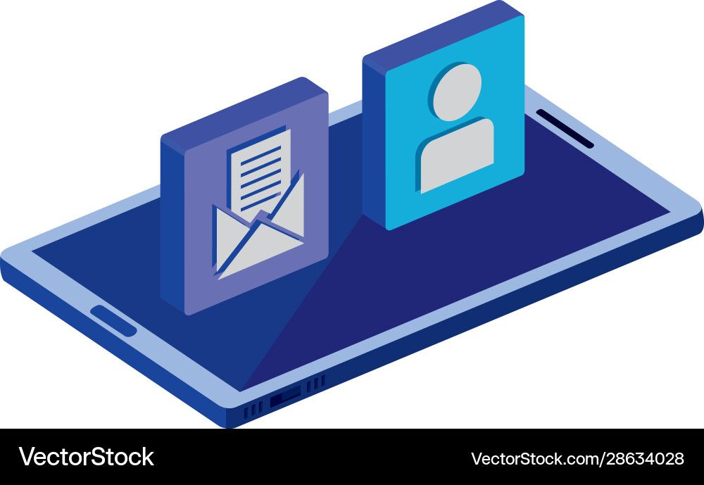 Smartphone device with app menu isolated icon Vector Image