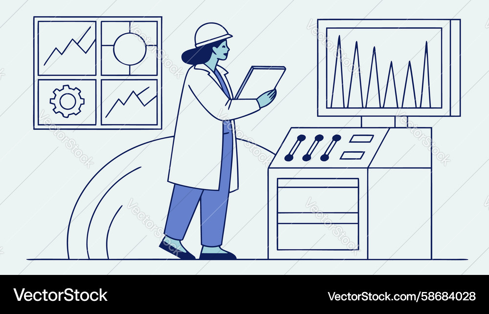 Tech Lab Data Monitoring Scientist Vector Image