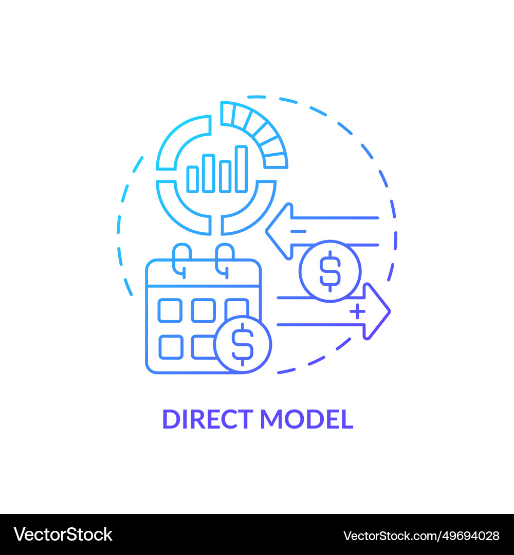 Thin line simple gradient direct model icon Thin line simple gradient direct model icon vector image